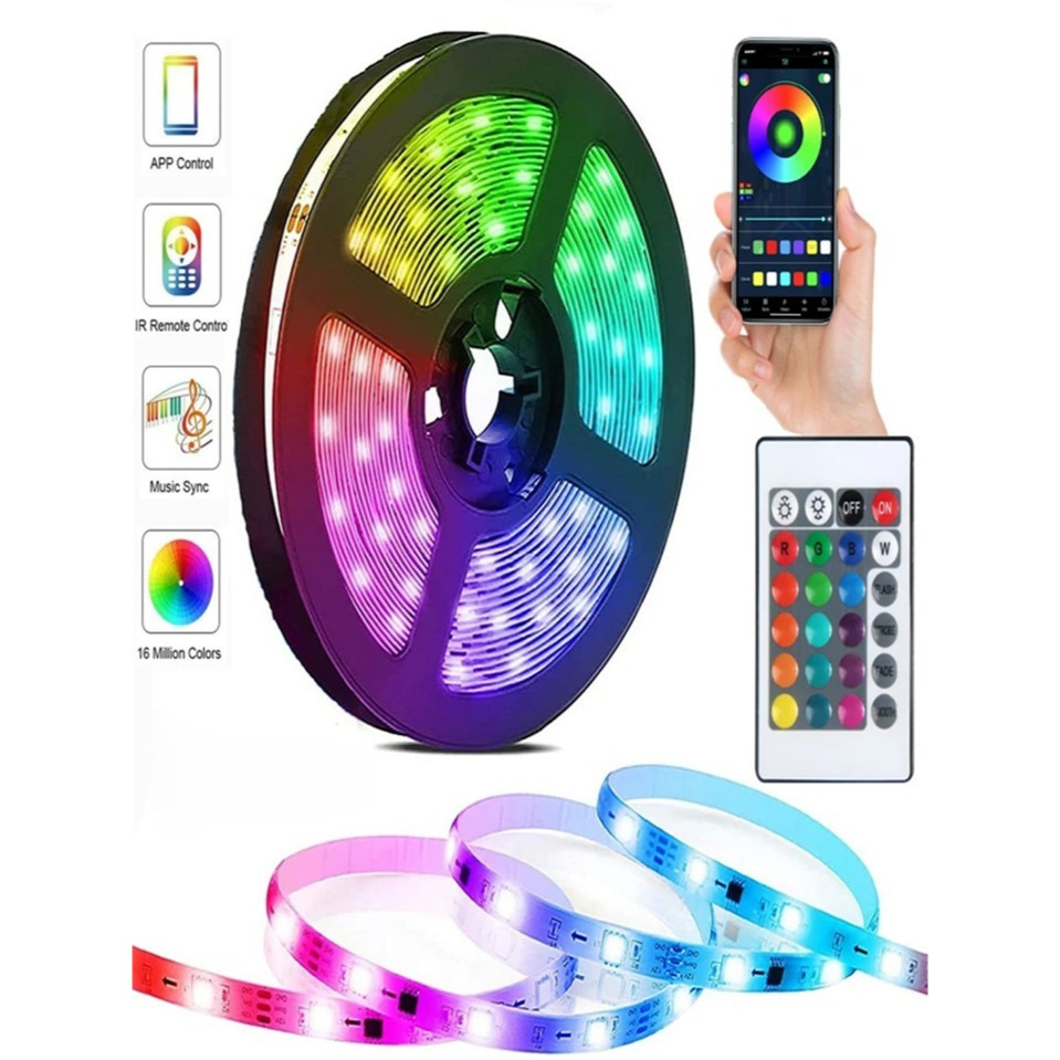 Lampu Strip LED 5050 RGB Full Colour WATERPROOF 5 meter 20 meter Paket Lengkap AC DC