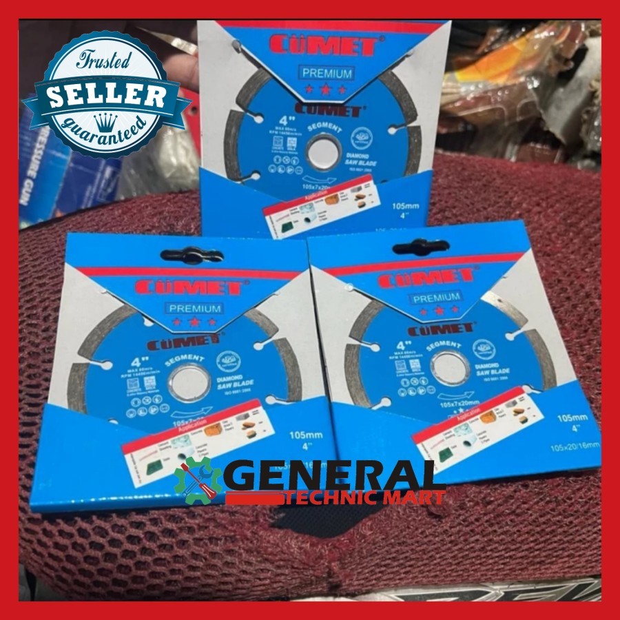 Diamond Wheel Cumet Mata Potong Granit & Keramik Blue Dry Cutting 4"