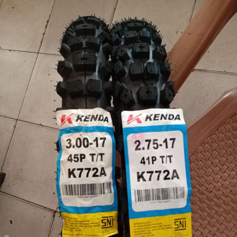ban trail kenda ring 17 sepasang depan dan belakang ukuran 275/17 dan 300/17