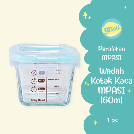 Grouu -  Wadah Kotak & Jar Kaca/Baby Food Container MPASI - Wadah Makanan Bayi MPASI