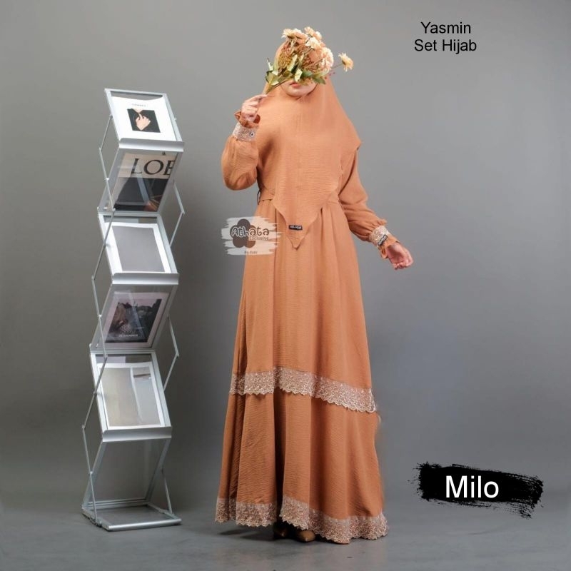Athata terbaru / gamis yasmin set syari / gamis terbaru athata / gamis lebaran 2024