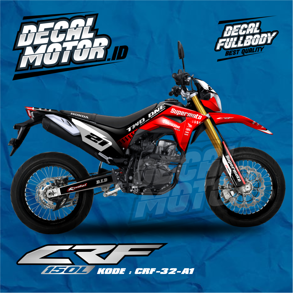 (Terbaru) Stiker Decal CRF 150 L Fullbody Motor Lis Modif Racing Terbaru Variasi PetronasRC - Kode C