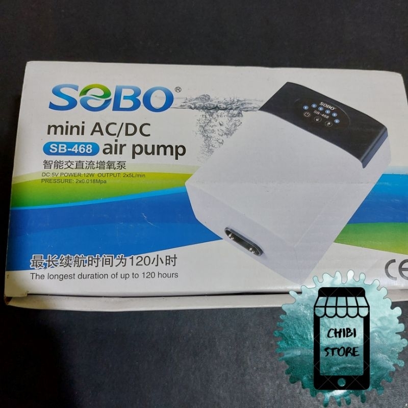 MESIN AERATOR 2 LUBANG ACDC SOBO SB-468 / SOBO POMPA UDARA AC DC AERATOR AQUARIUM SB 468 / MINI AC D
