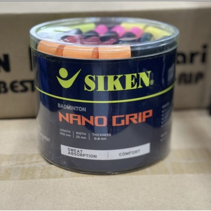 Grip karet Badminton Tipis SIKEN NANO GRIP ( 50 PCS) 1 toples original