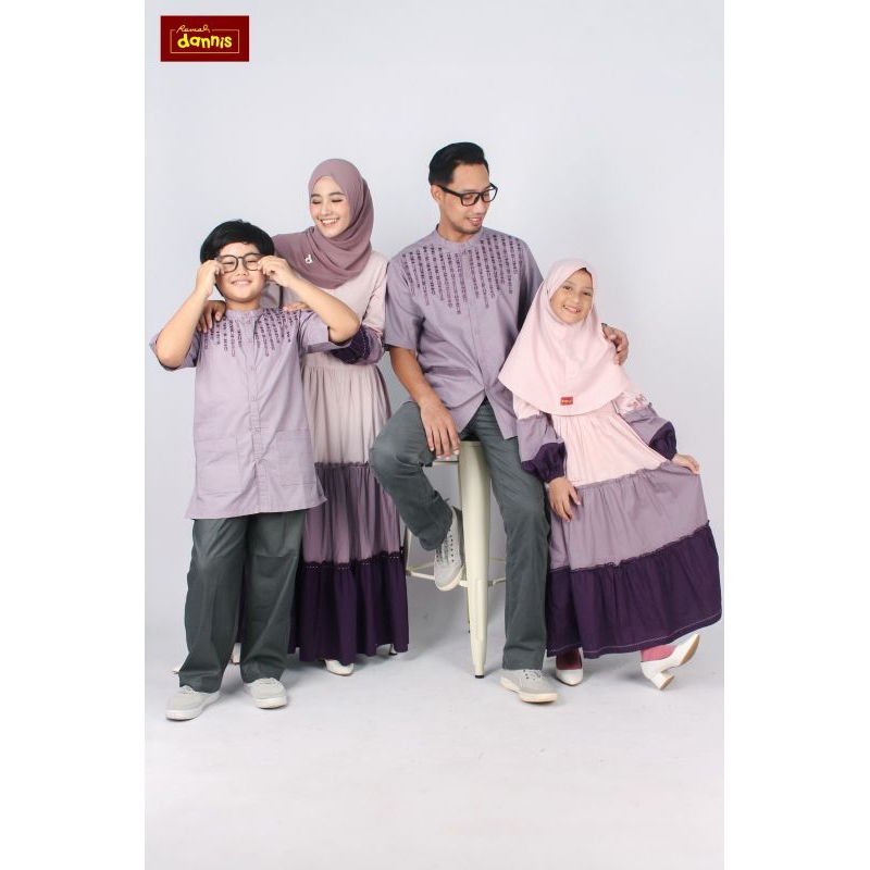 ❤️DANNIS ONLINE SURABAYA ❤️ D Misty Dusty Pink-purple Sarimbit Dannis TERBARU Gamis Dewasa Dress Kat
