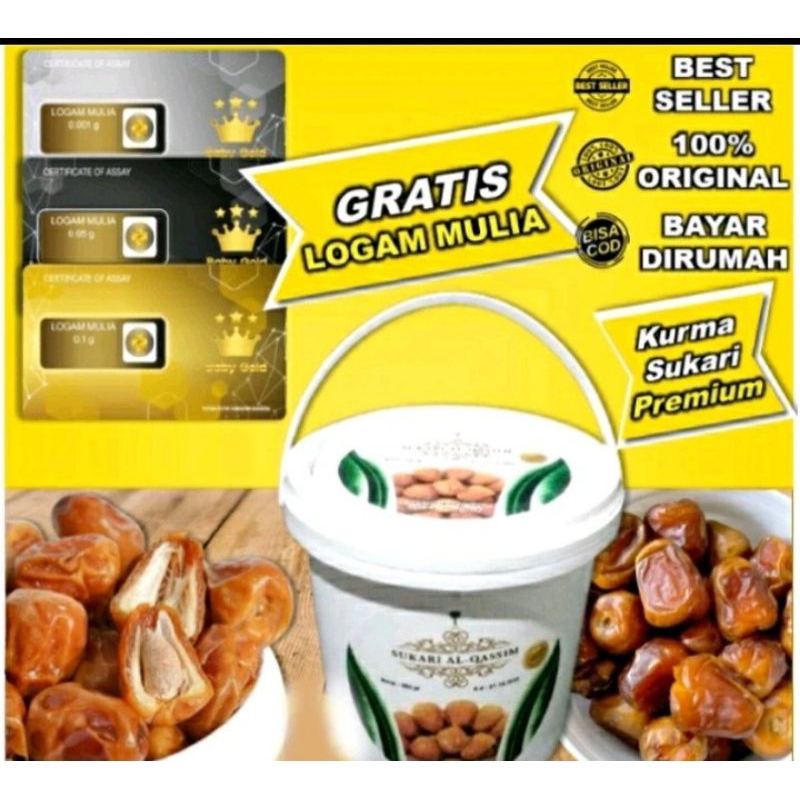 

kurma sukari prenium original terbaik terenak kemasan ember 850grm