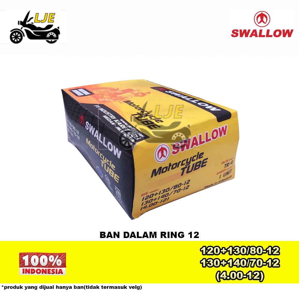 Ban Dalam Motor Ring 12 Swallow 4.00-12 (120, 130, 140/70-12)