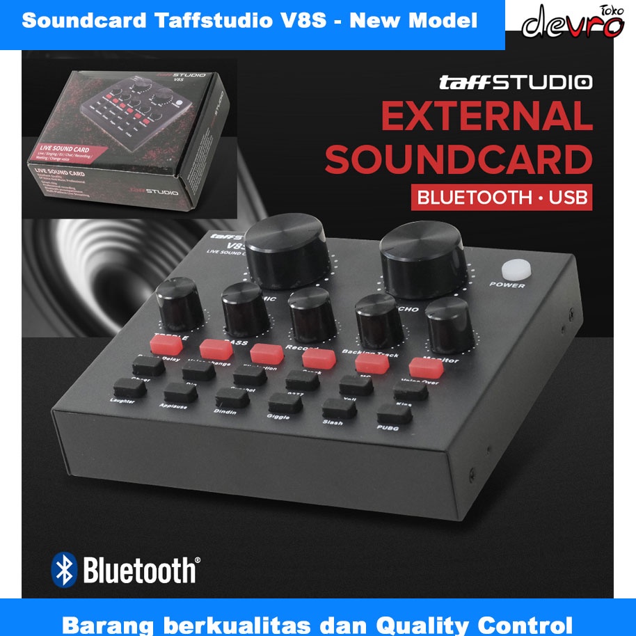 Ready TAFFSTUDIO USB External Soundcard V8 V8S V8 PLus V8 PRO Broadcast Bluetooth  Sound Card V8 V8U