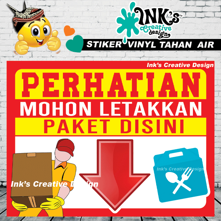 

Stiker Perhatian mohon letakkan paket disini - online shop - toko online