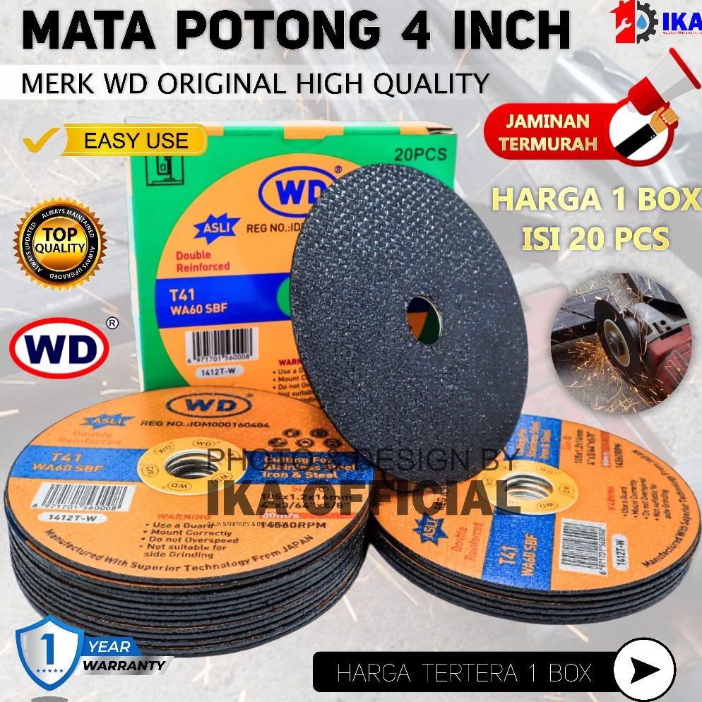 TREND TERBARU wd potong besi stenlis per box isi 2pcs batu gerinda potong wd 1KOTAK ISI 2 BUAH  BATU