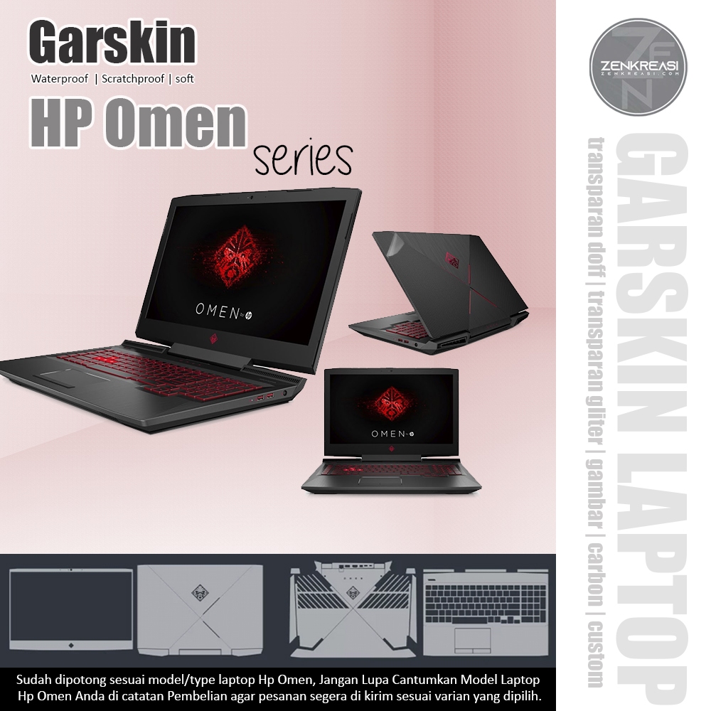 Garskin Laptop Hp Omen series | Garskin Laptop FullBody | Skin Laptop Protector | Garskin Transparan