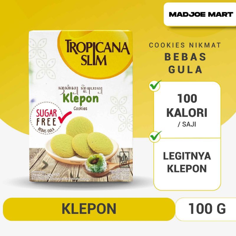 

Tropicana Slim Klepon Cookies (5 Sch) - Snack Biskuit Diet Rendah Kalori Bebas Gula