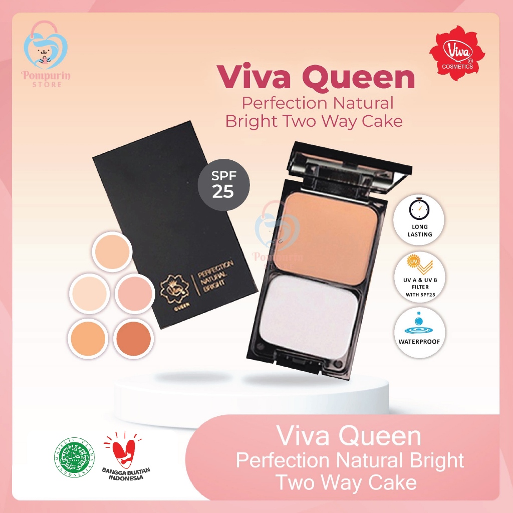 Viva Queen Perfection Natural Bright Two Way Cake SPF25 11gr - Bedak Two Way Cake