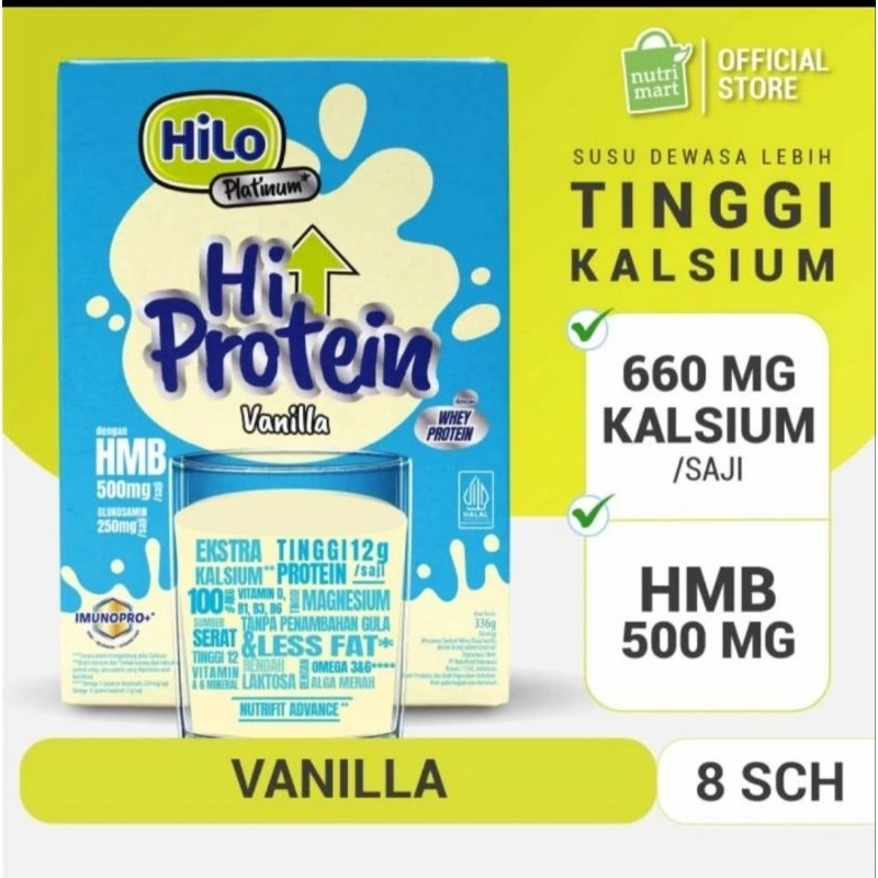 

hilo platinum HMB vanilla isi 8 sachet .. siap kirim dihari yang sama tdk perlu nunggu lama