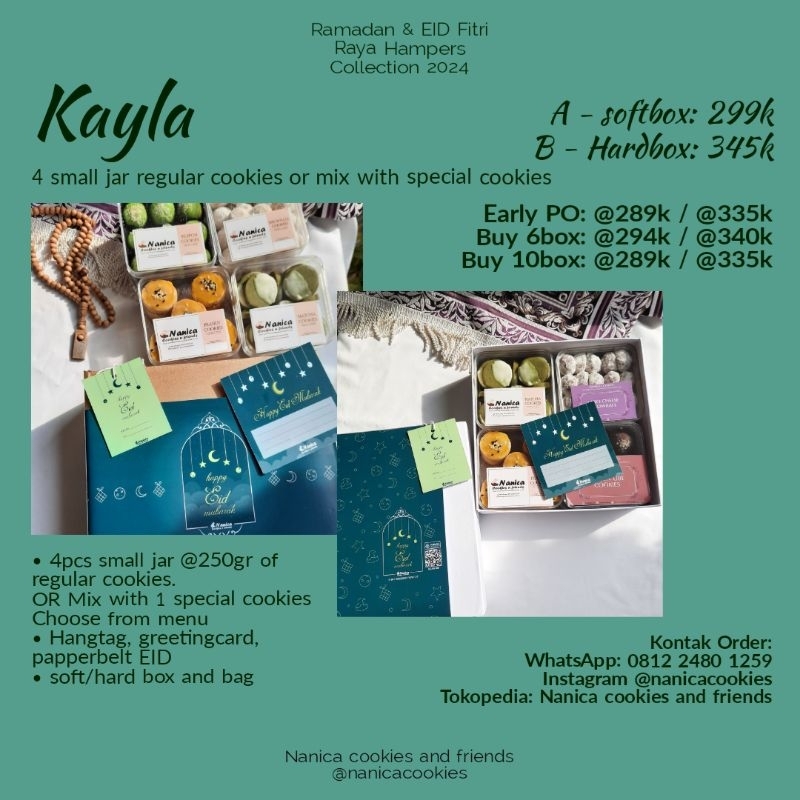 

Parsel Lebaran EID Hampers - Kayla (4in 1 cookies) | nanica cookies & friends