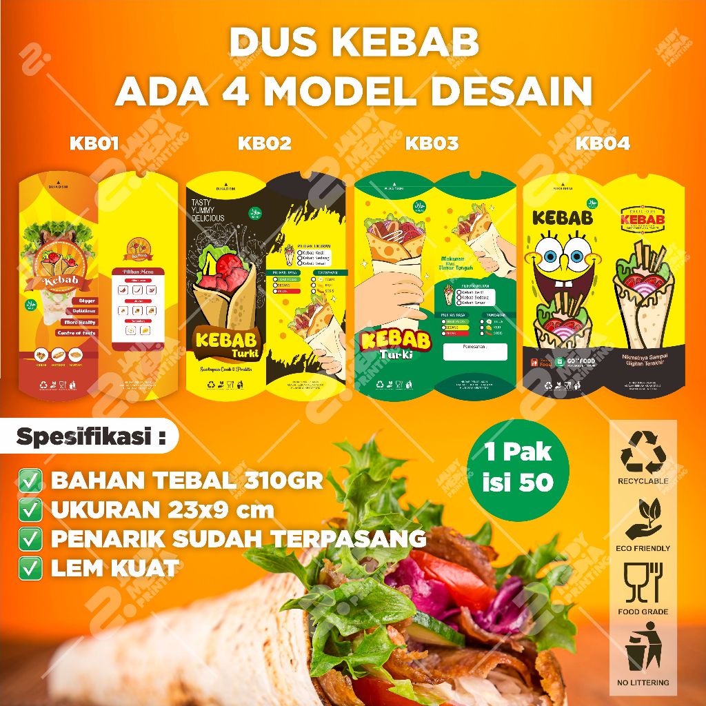 

DUS KEBAB / BUNGKUS KEBAB / KEMASAN KEBAB ( ISI 50 PCS )