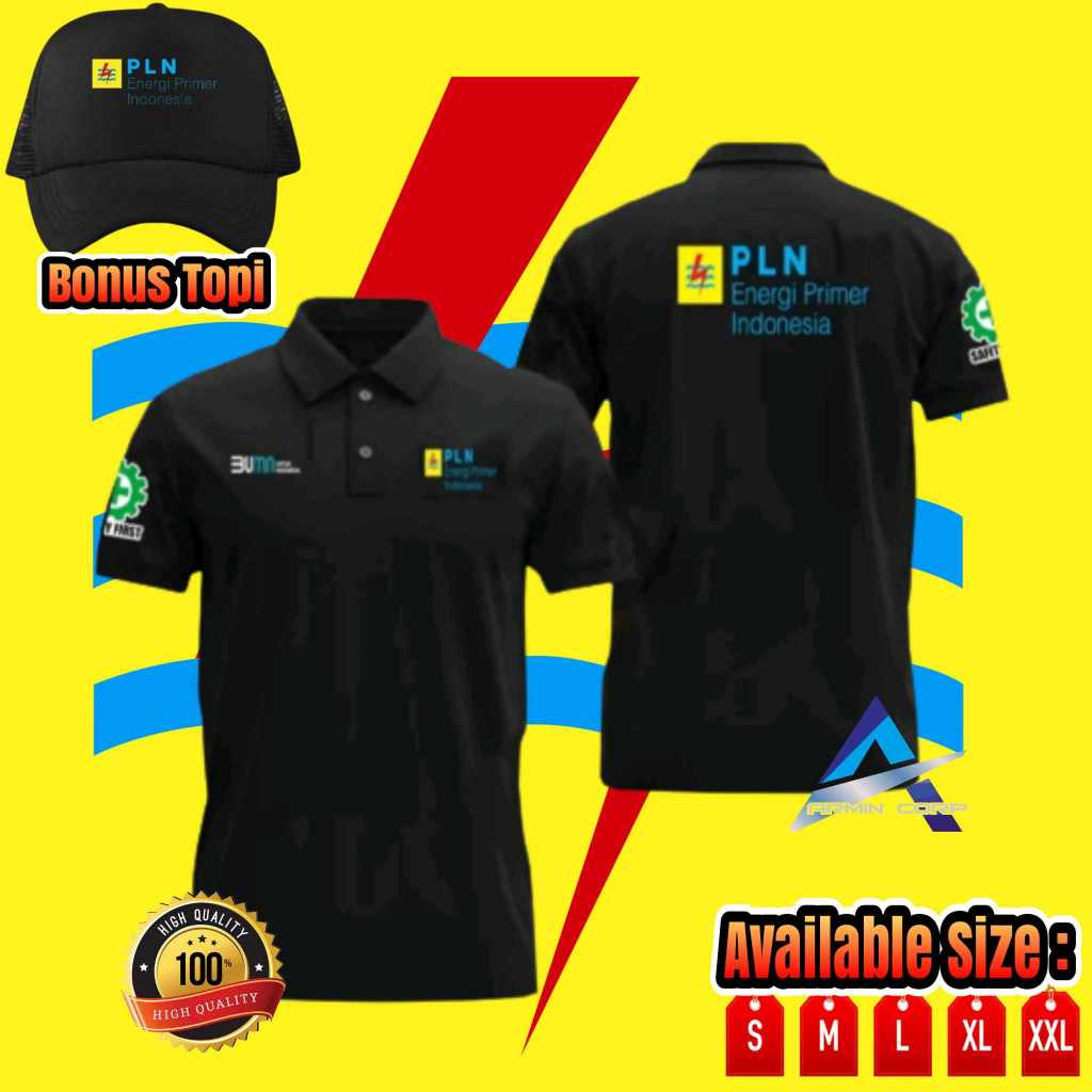 KAOS KERAH POLO PRIA KEREN LOGO PLN ENERGY PRIMER INDONESIA (READY SIZE S-XXL)