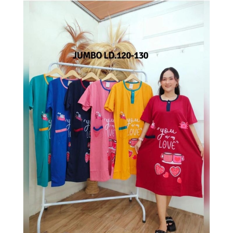 Daster Kaos Super Jumbo Busui LD 120 Daster Jumbo Wanita XXXL