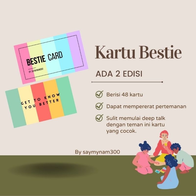 Kartu Bestie by Saymynam300 | card | Kartu main bareng teman, seperti kartu tentang kita