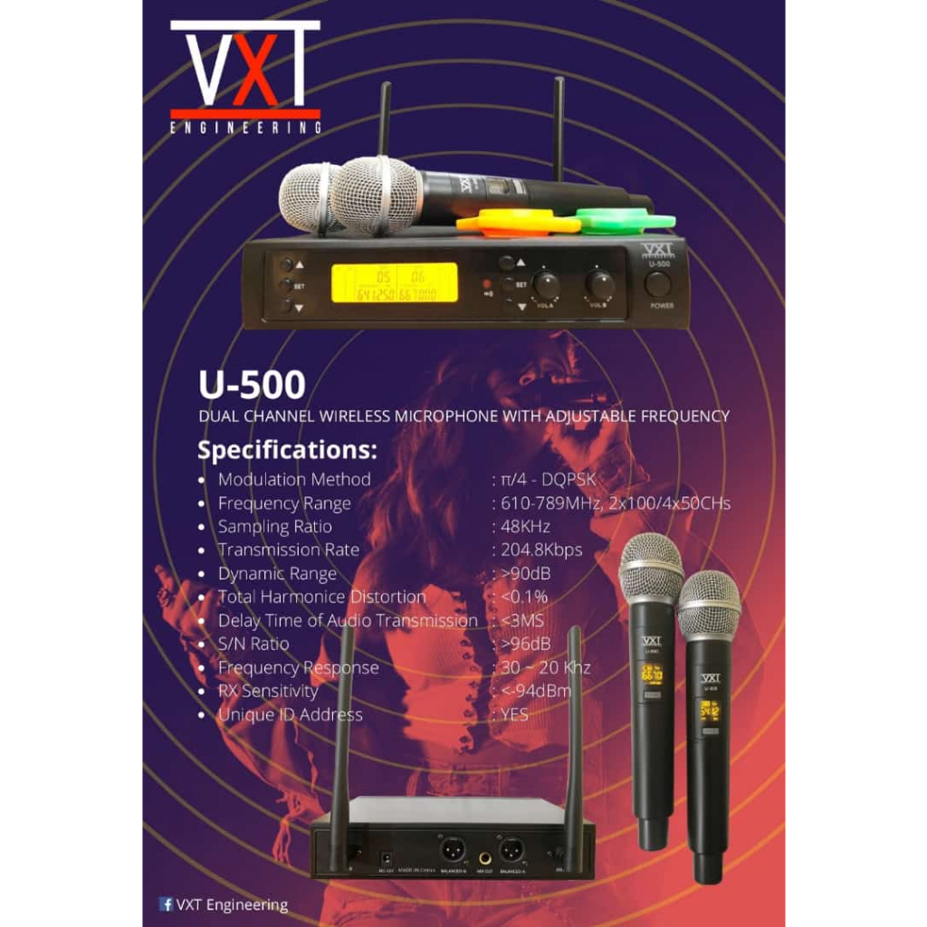 Mic Wireless Vxt U500 U 500 Original Vxt