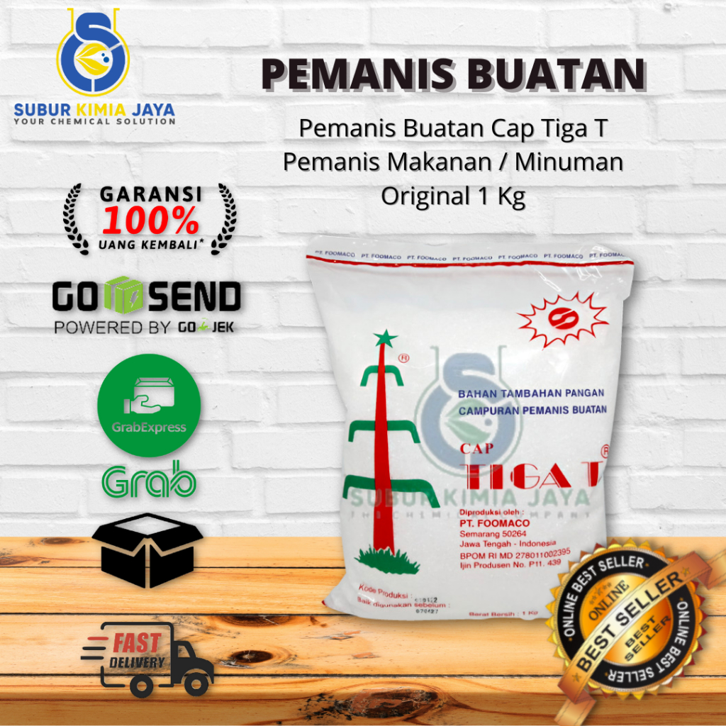 

Pemanis Buatan Cap Tiga Tebu / Pemanis Cap 3T / Pemanis Makanan Dan Minuman 1 Kg