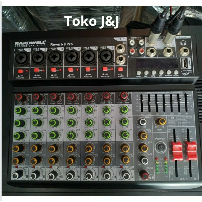 MIXER AUDIO HARDWELL 8 CHANNEL REVERB 8 PRO MIXER HARDWELL