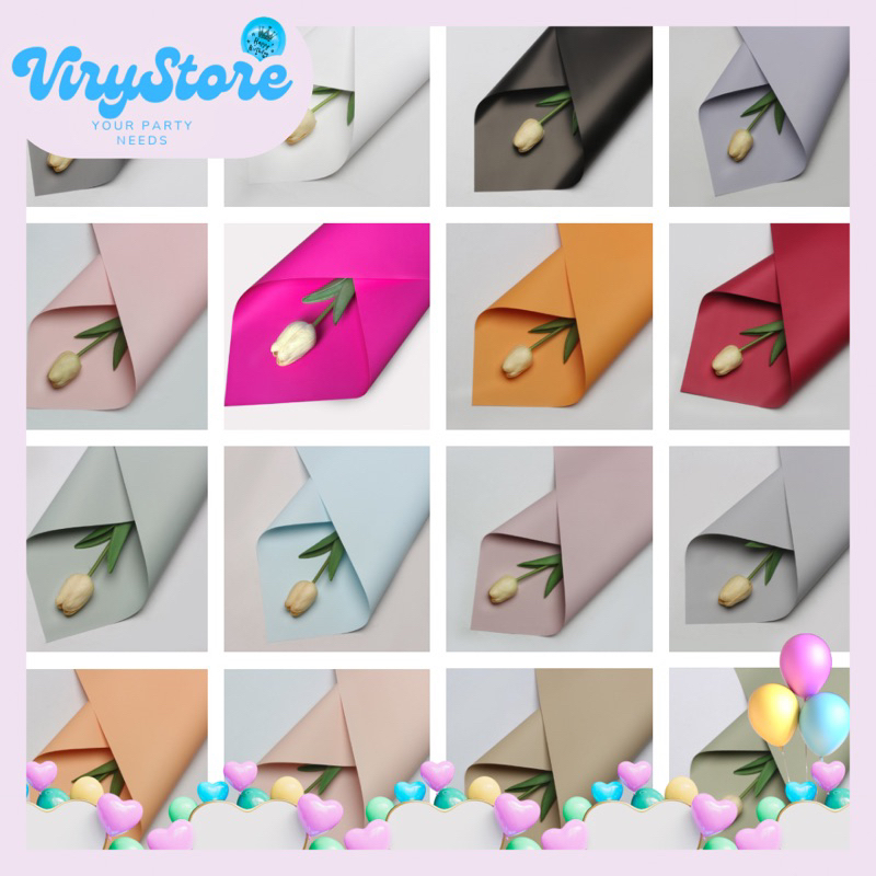 

[ViryStore] Kertas Bunga Solid Color Cellophane Paper Flower Wrap Untuk Buket Bunga