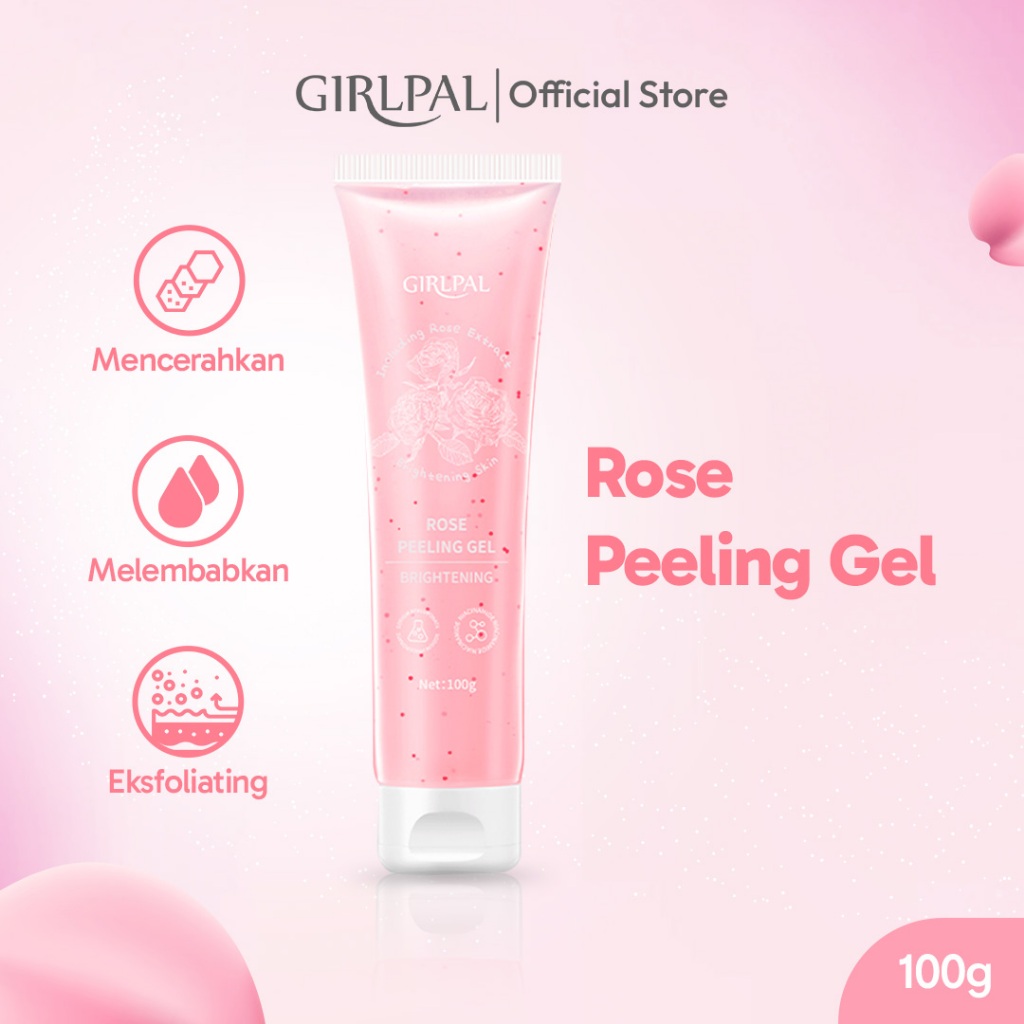 [BPOM] GIRLPAL Rose Brightening Peeling Gel Niacinamide Facial Glowing Blackhead Cleaner Body Exfoli