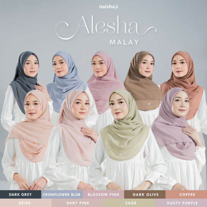 ALESHA MALAY dengan bentuk square |Khimar khas malaysian