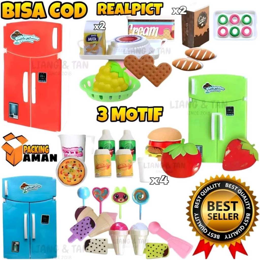 MAINAN ANAK KULKAS / MAINAN LEMARI ES / LEMARI ES MAKANAN / MAINAN MAGIC KULKAS / MAINAN ANAK ANAK