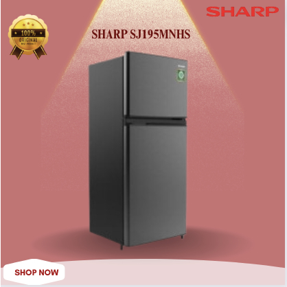 Sharp Kulkas 2 pintu SJ195MNHS - Kirei Series SJ195MNHS Original/SJ 195 MNHS/SJ-195MNHS/SJ-195-MNHS