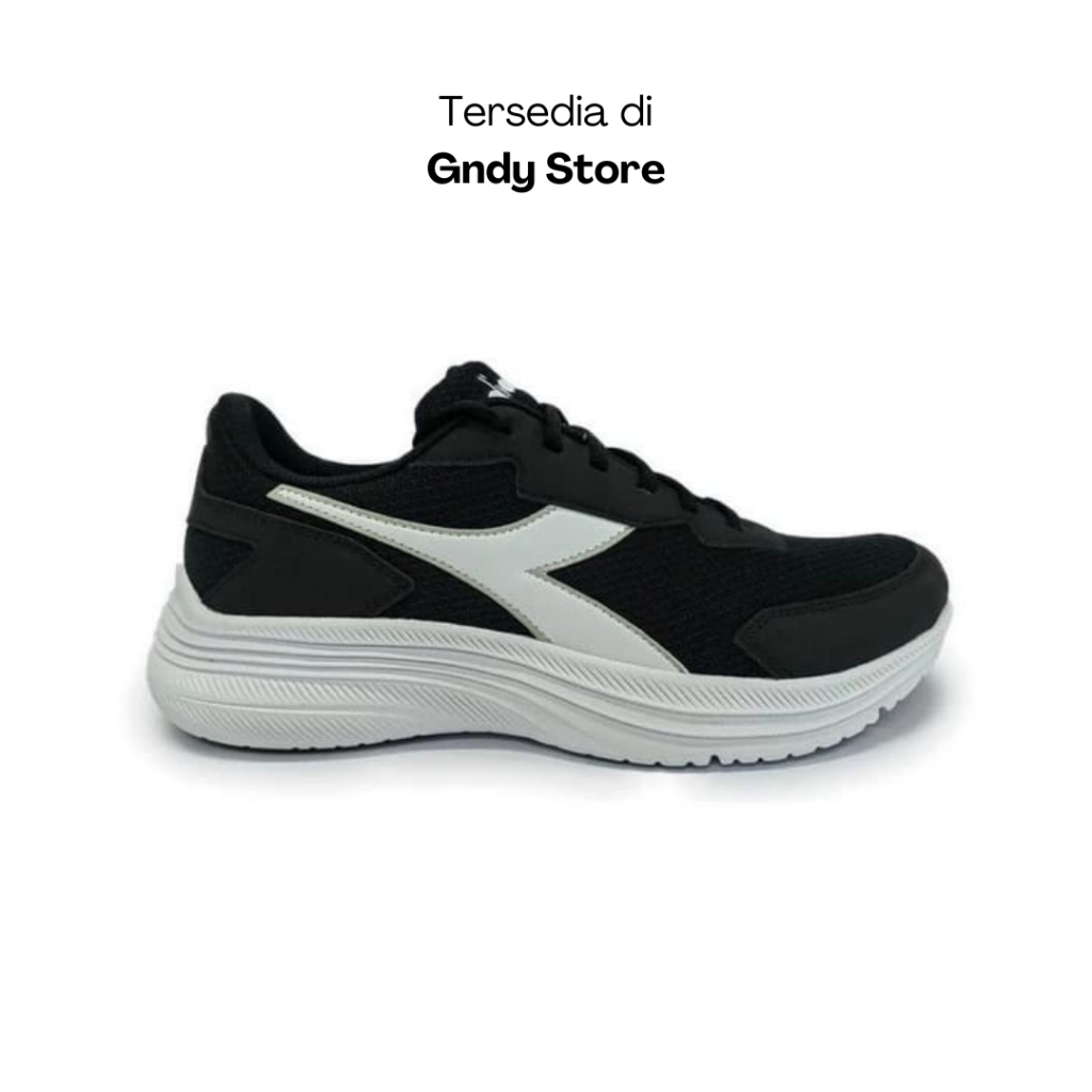 Sepatu Lari Running Pria Diadora Eagle 7 DIA180238406 Black White Men