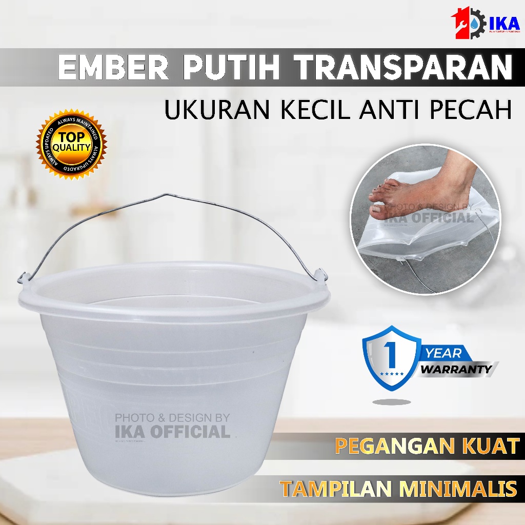 Ember Plastik WARNA KECIL Transparan Putih Bening Ember Cor Anti Pecah Ember Bangunan BESAR- HARGA