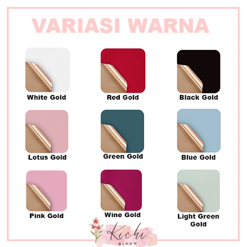 

Flower Wrapping Cellophane 2 Warna Gold Solid Waterproof / Kertas Bunga / Kertas Buket / Pembungkus Kado / Kertas Buket Bunga