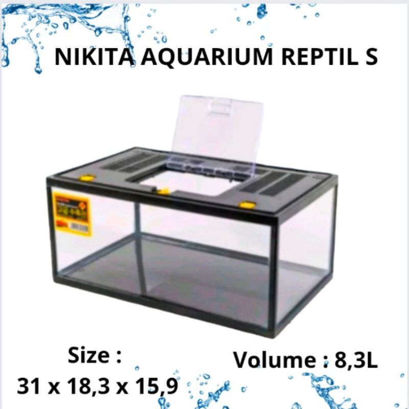 Tank Aquarium MINI PET HOME AQUARIUM REPTILE NIKITA STAR SIZE S + PACKING KAYU