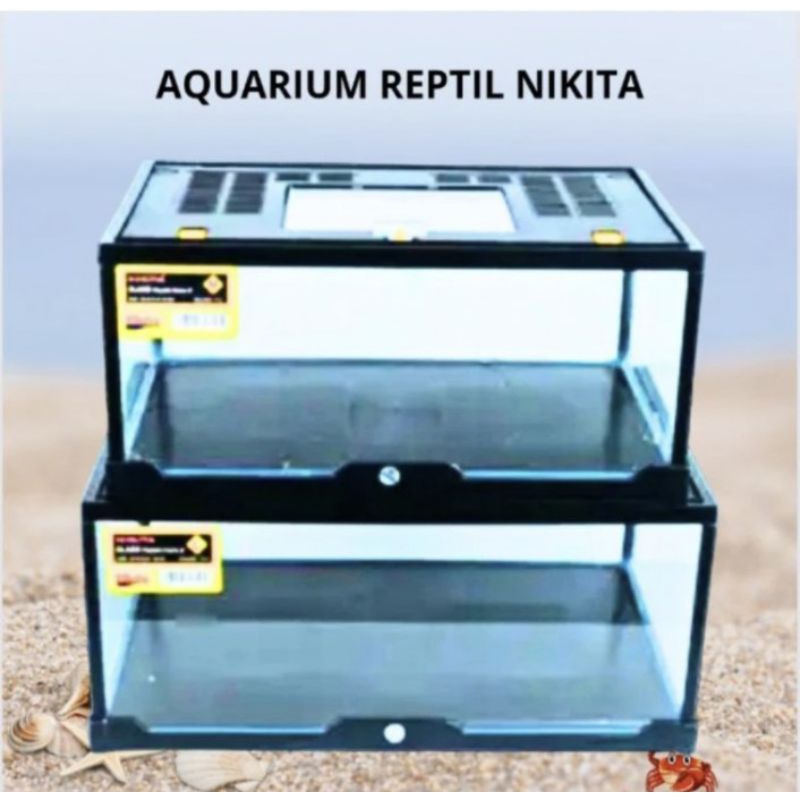 Tank Aquarium MINI PET HOME AQUARIUM REPTILE NIKITA STAR SIZE S + PACKING KAYU