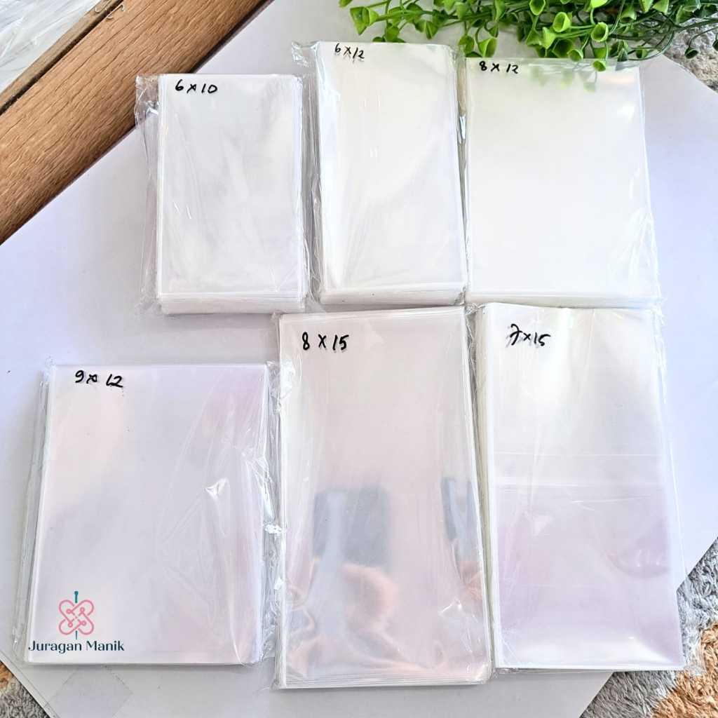 100gram PLASTIK OPP KACA BENING TANPA LEM PLASTIK PACKING AKSESORIS