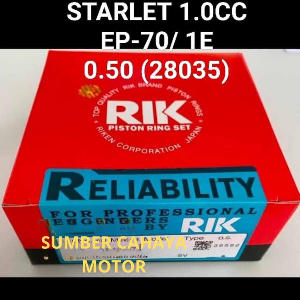 ring piston seher starlet 1.0cc 0.50 EP-70 1E 28035