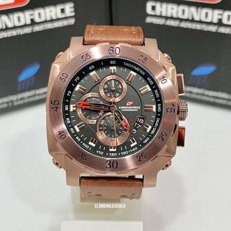 JAM TANGAN PRIA CHRONOFORCE CF 5221G-8 BROWN ORIGINAL