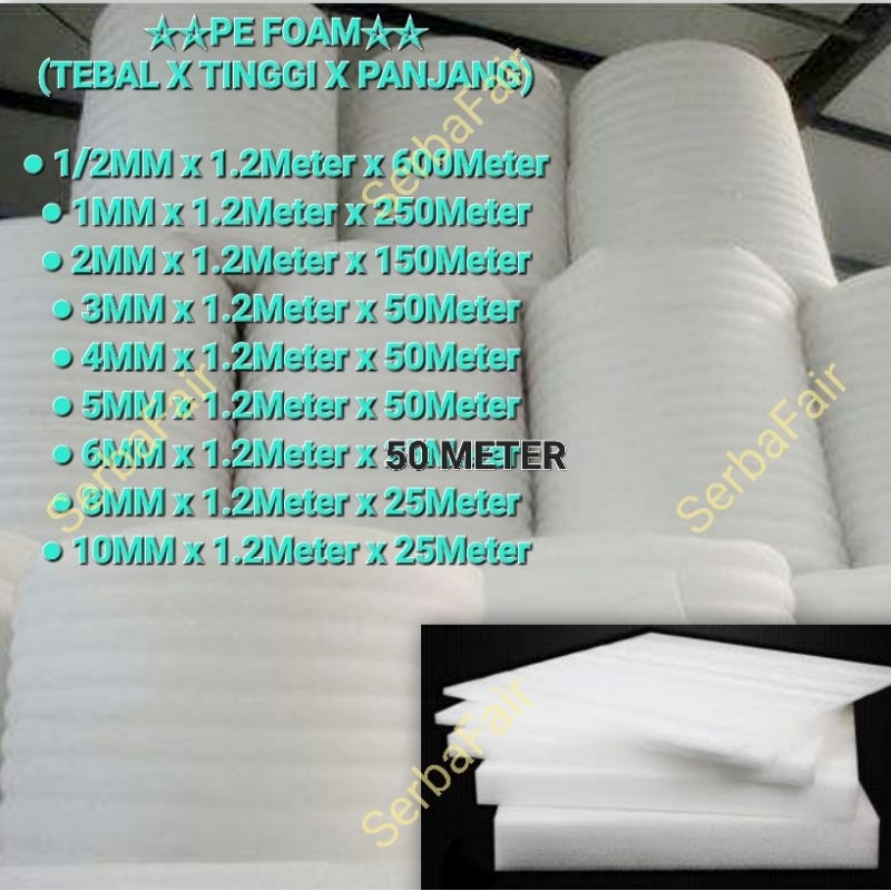 

PE FOAM / PE FOAM SHEET / BUSA PEMBUNGKUS 1 ROLL FULL ALL VARIANT