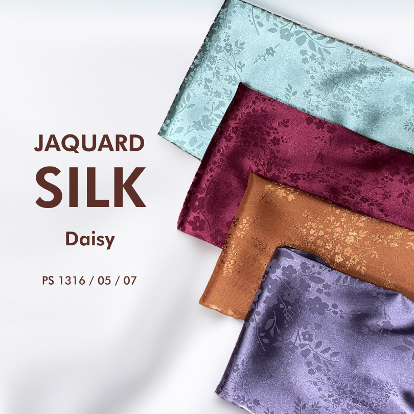 Silk | Jacquard - DAISY PATTERN | Silk Embos Print | Jacquard Premium | Kain Meteran