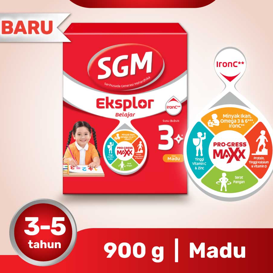 

Sgm 3+ Eksplor Madu Vanila Coklat 900 Gram