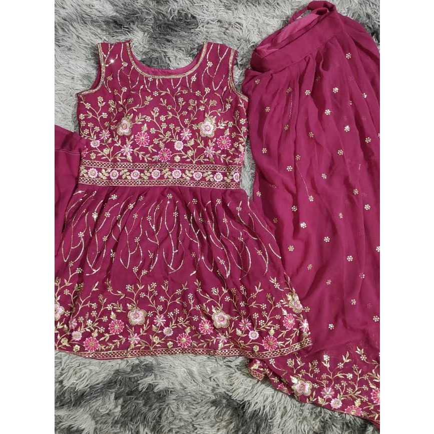 Lenggah Anak Remaja-Dewasa LD 96 rok panjang Full Bordir Set Rok dan dupetta (selendang) Baju India