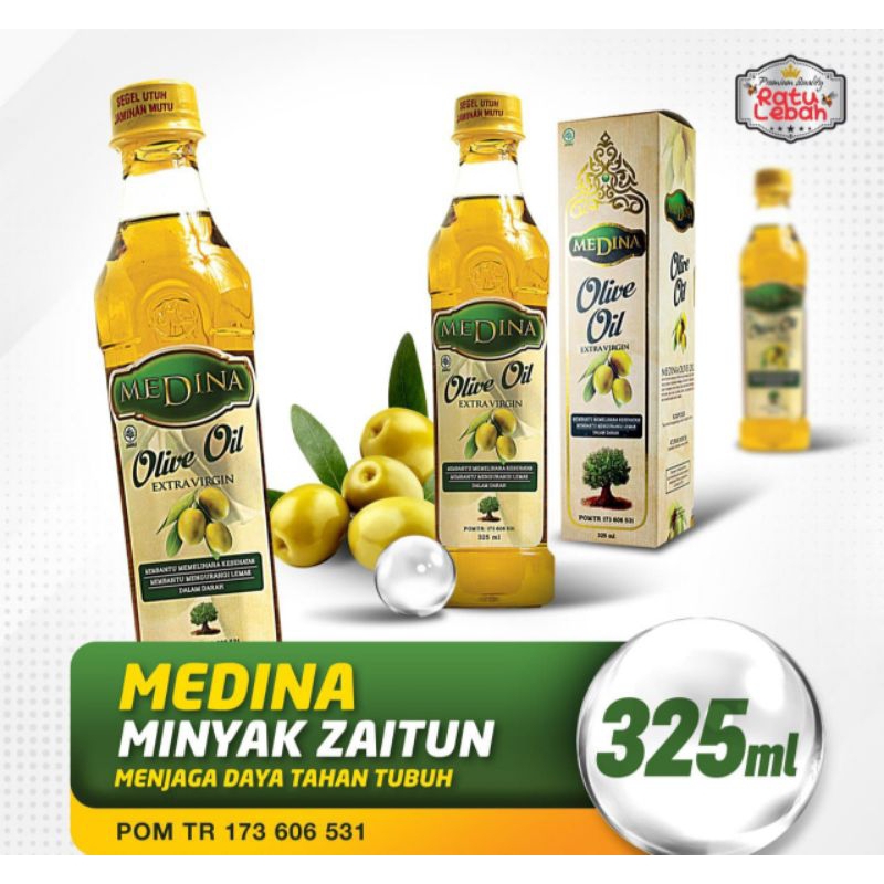 

Minyak Zaitun Medina Extra Virgin Olive Oil. isi 325 ml