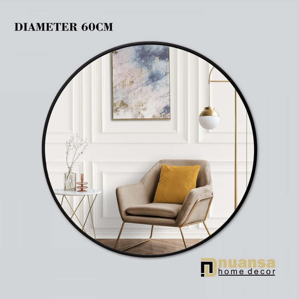 RB Cermin Bulat Gantung - Cermin Dinding - Cermin Gantung - Cermin Bulat - Cermin Aethetic - Cermin