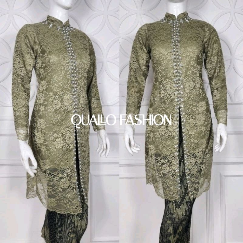 Quallo | Kebaya Tunik Brokat Alyssa Payet | Kebaya Modern | Tunik Brokat Payet | Tunik Terbaru | Keb
