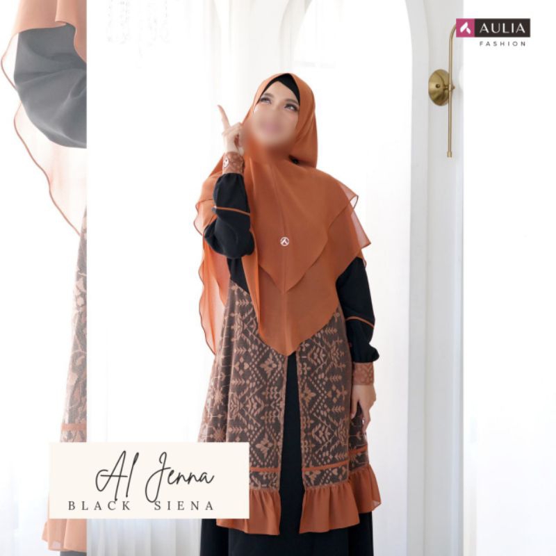 Aulia Fashion set Gamis Al Jenna Black Siena