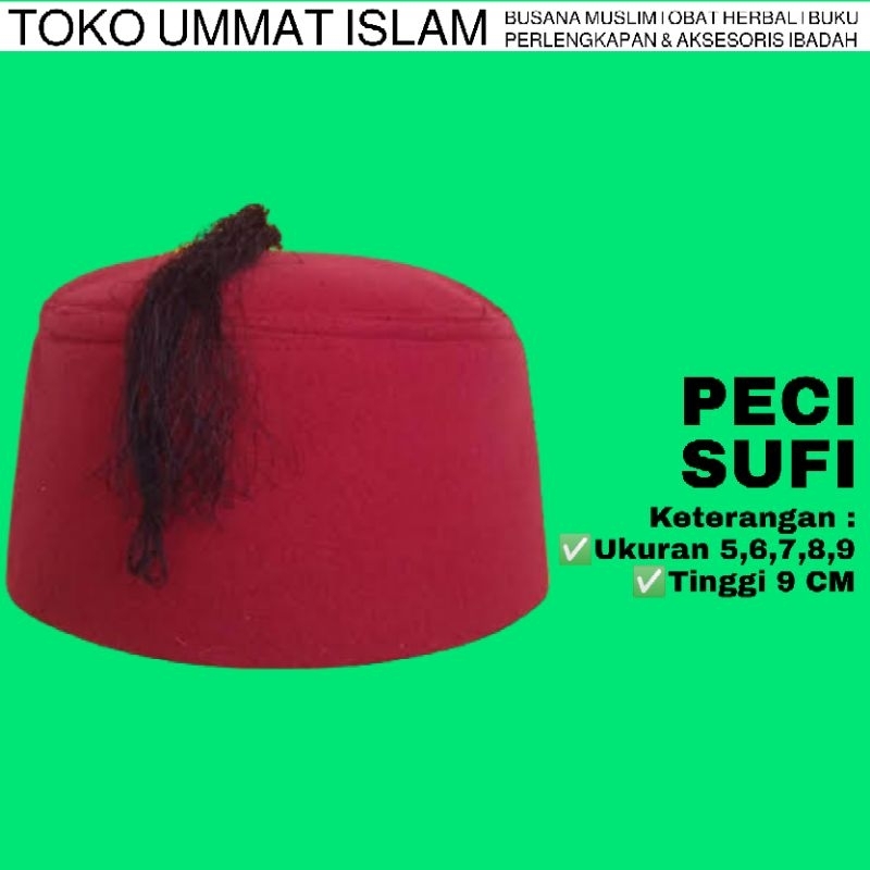 Peci Songkok Kopiah Ottoman Fez Turki Turky Tinggi 9 CM