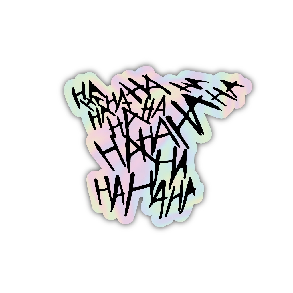 

sticker hahaha joker, stiker hologram satuan- Z068