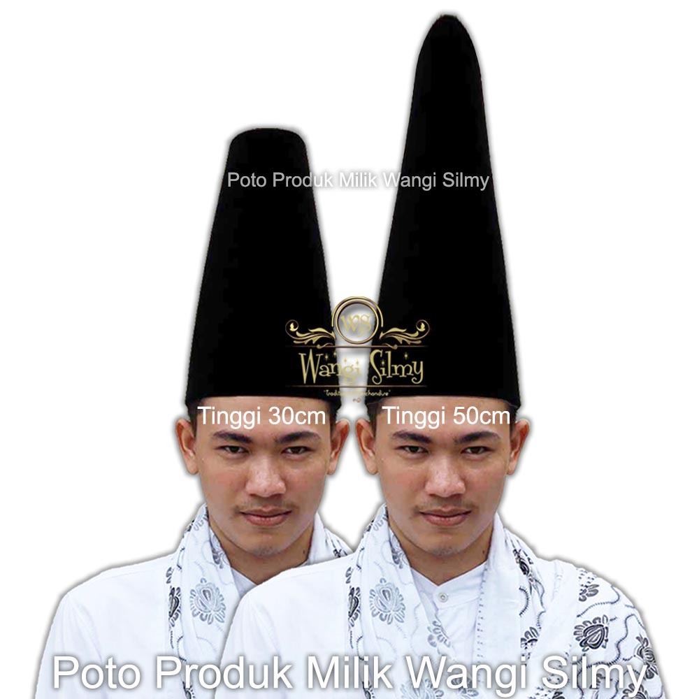 Songkok Tinggi 50cm Hitam Polos - Songkok Hitam Polos 50 CM - Songkok Kopiah Peci Tinggi 50cm